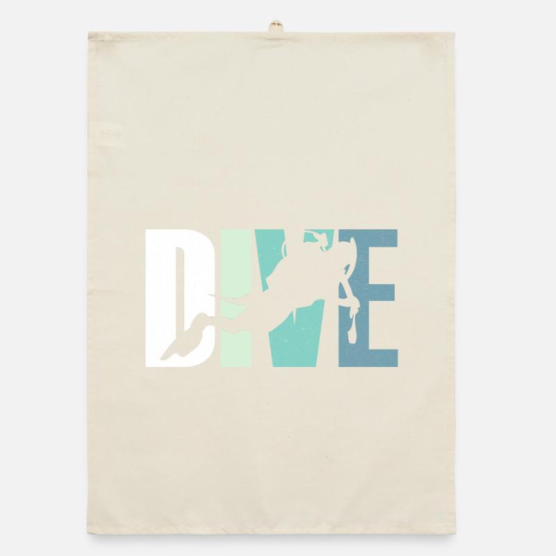 Diving diver Organic dish towel