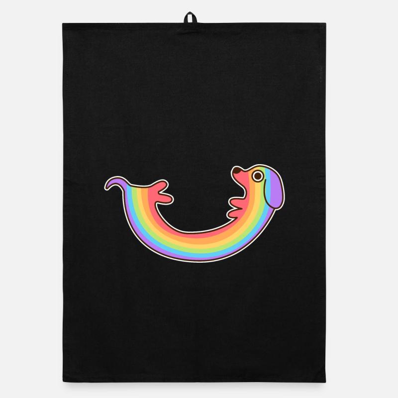 Chien arc-en-ciel. Chien de couleur. Chien arc-en-ciel * Torchon bio
