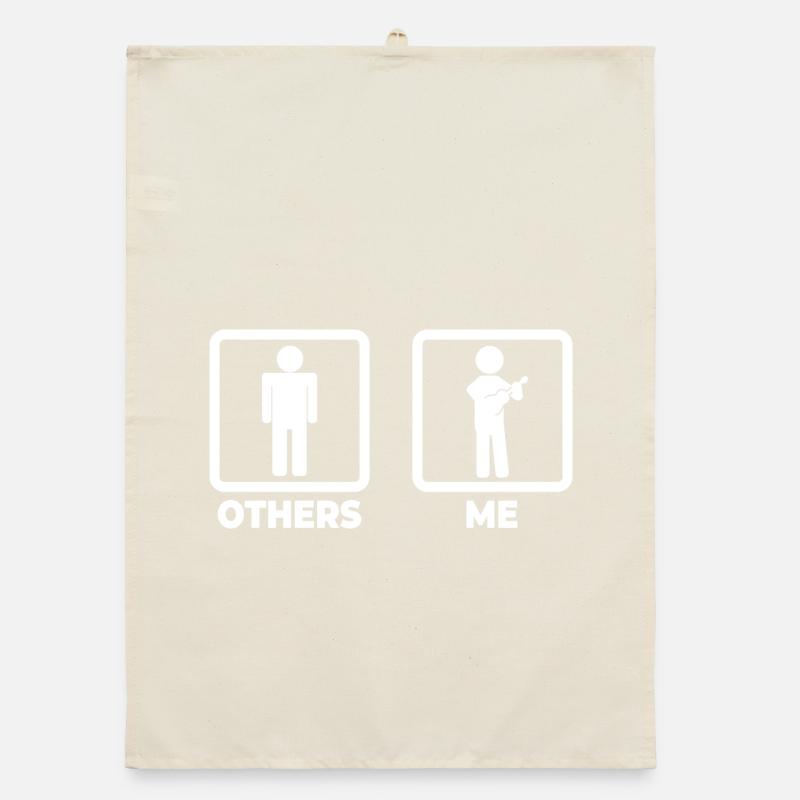 Ukulele Strichmännchen Organic Geschirrtuch