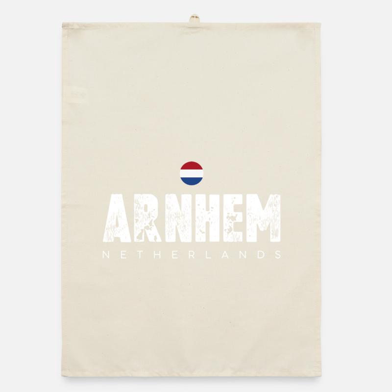 Arnhem Niederlande Distressed Text Logo Organic Geschirrtuch