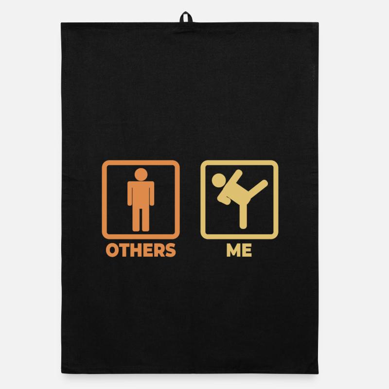 Karate Stick Figures Organic dish towel