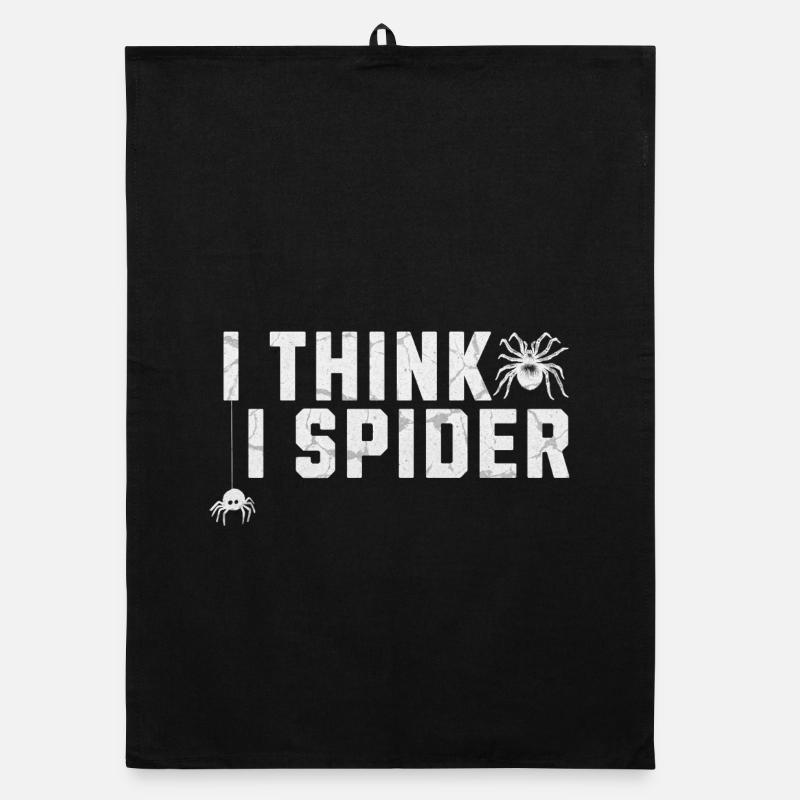 I Think I Spider Denglisch Spinnen Illustration Organic Geschirrtuch