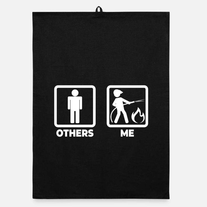 Fire Brigade Stick Figure Organic dish towel