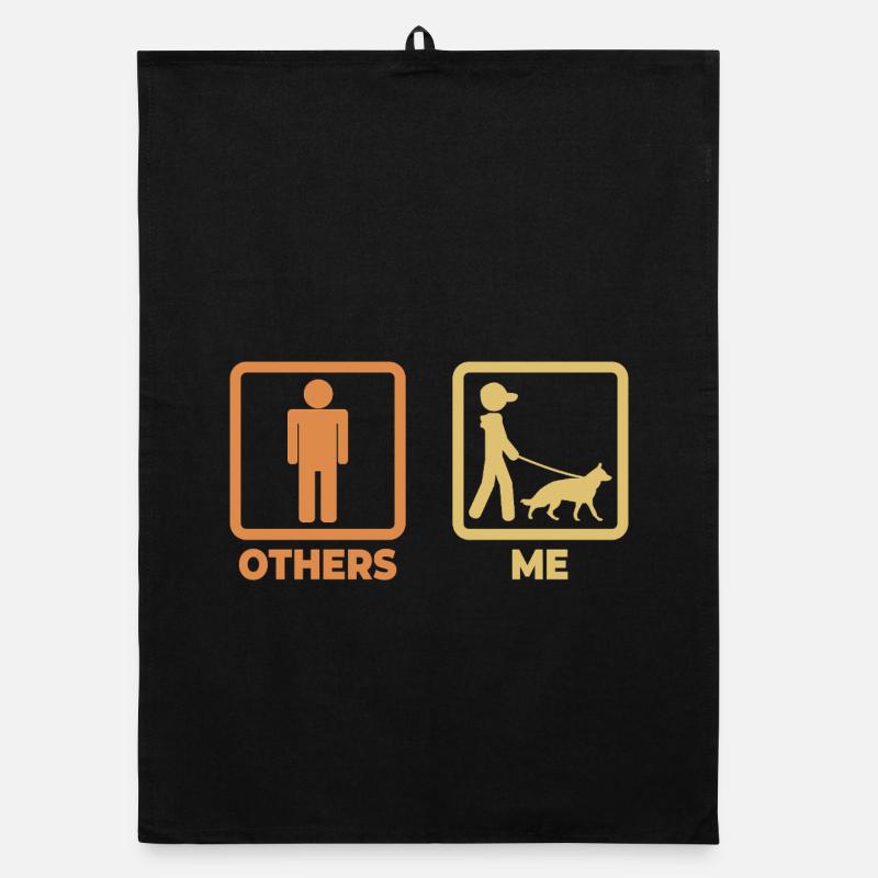 German Shepherd Stick Figure Organic dish towel