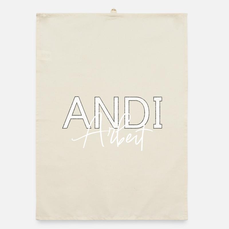 andi arbeit - name andreas, andrea, andy Geschenk Organic Geschirrtuch