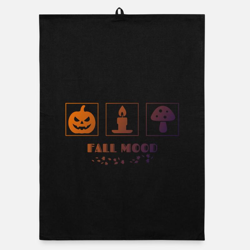 Herbststimmung Halloween Design - Organic Geschirrtuch - Schwarz