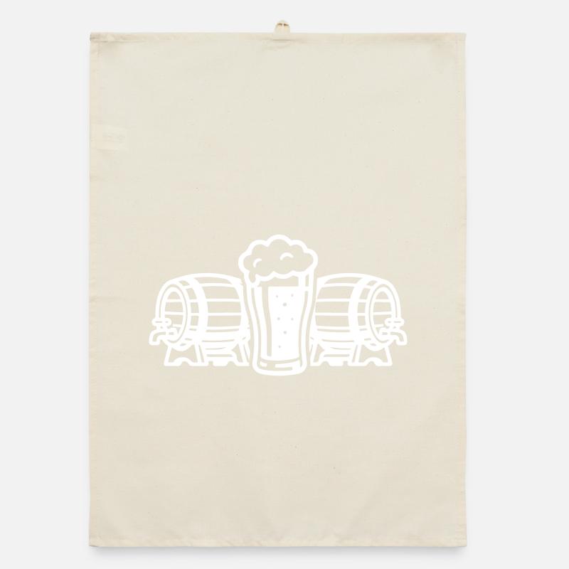 Bier Bierfass Bierglas Organic Geschirrtuch