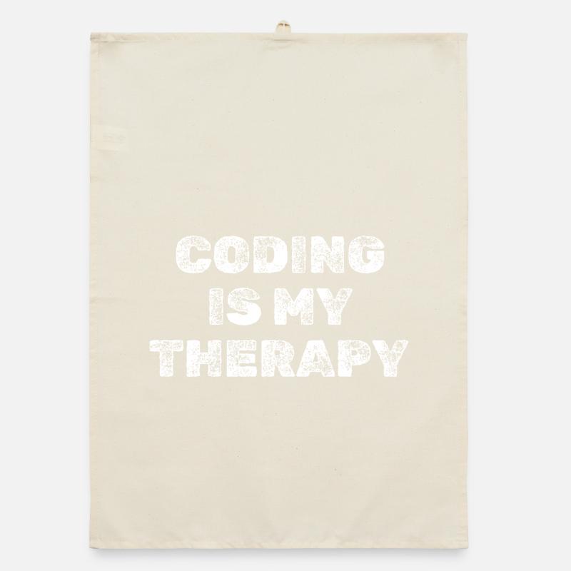Coding Is My Therapy Programmierer Shirt Organic Geschirrtuch