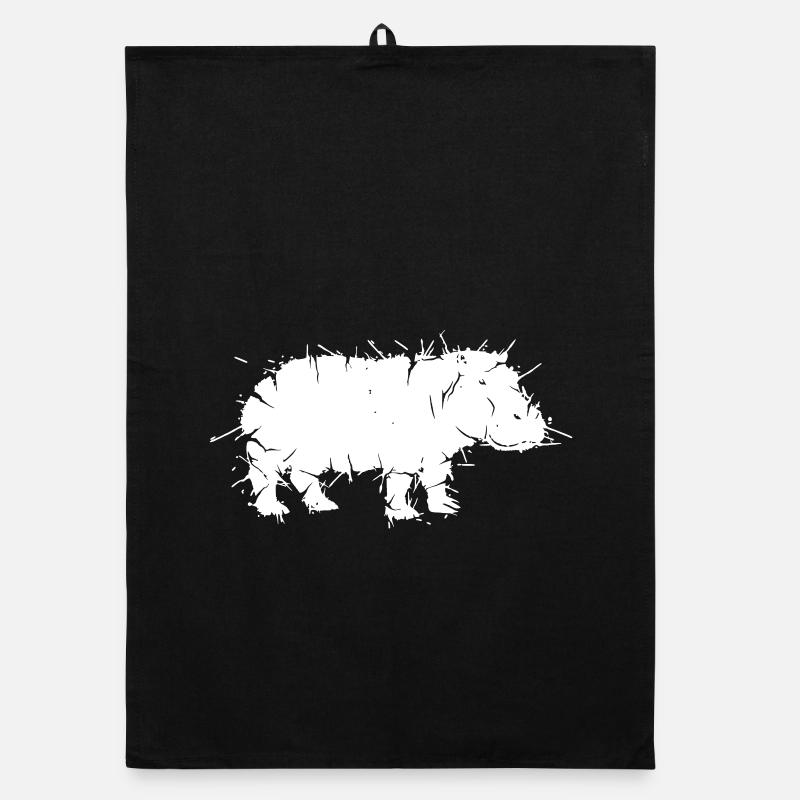 Hippo Hippo Grunge Art Vector Organic dish towel