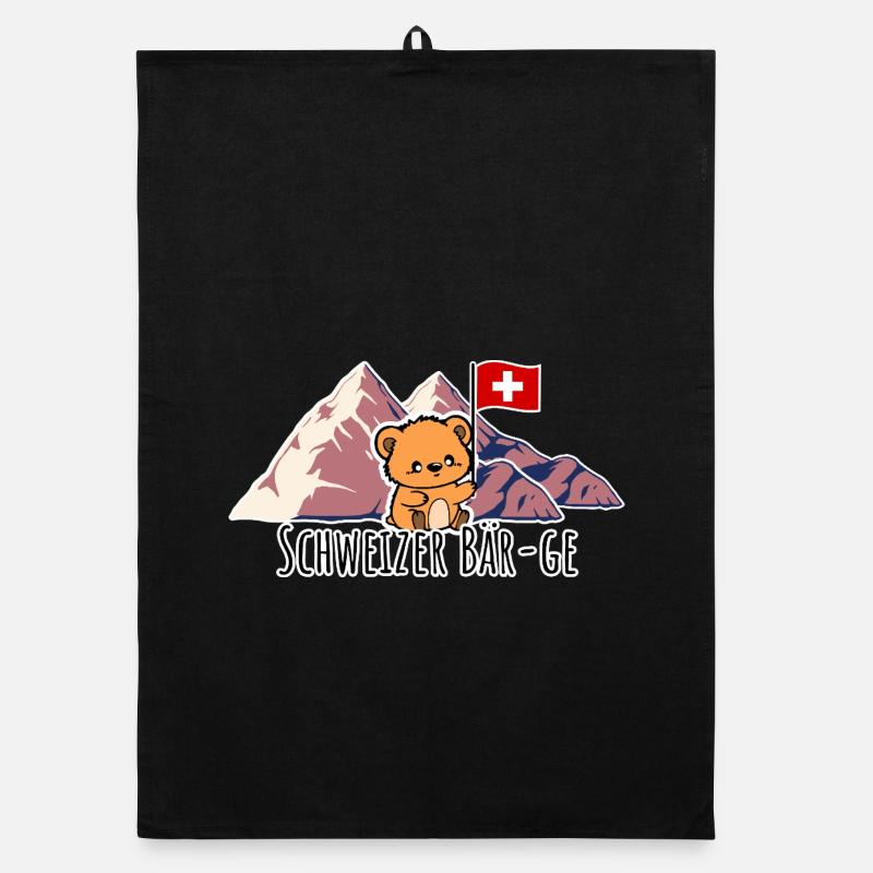 Les montagnes suisses, euh, les ours ! Petit ours suisse mignon Torchon bio