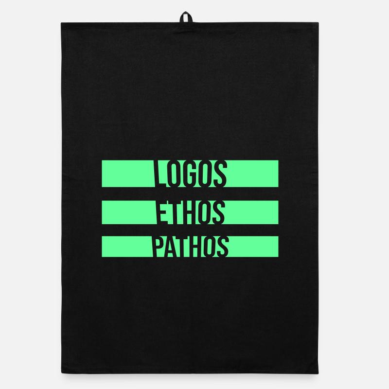 Logos Ethos Pathos Rhetoric Philosophy Student Organic dish towel