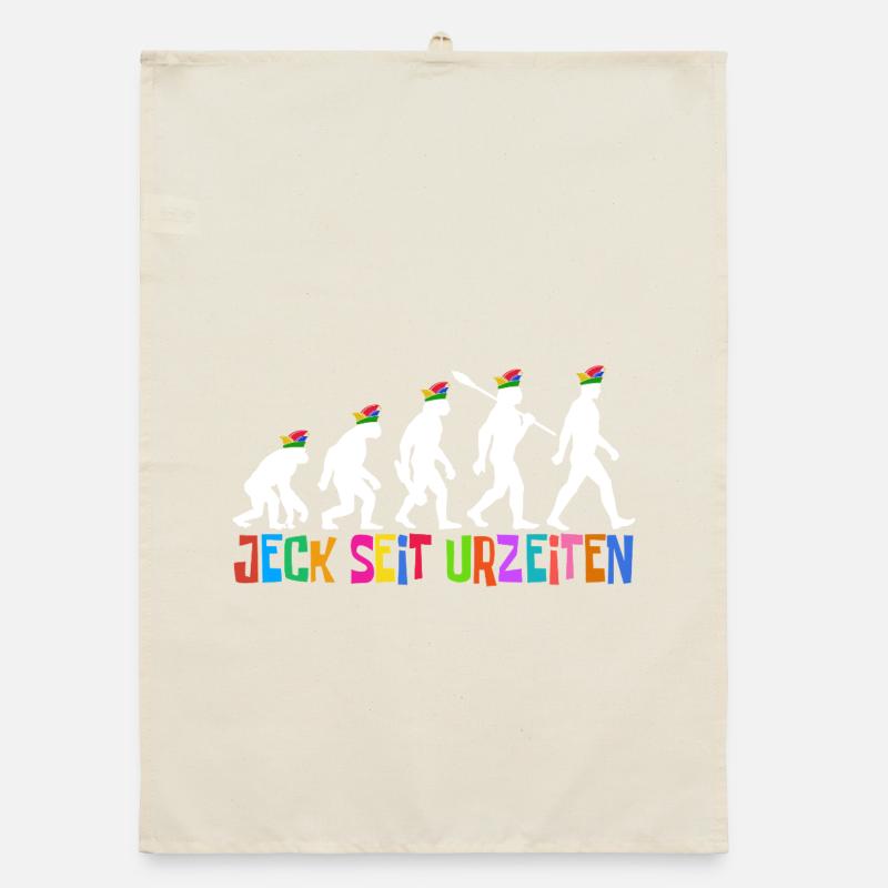 Jeck seit Urzeiten | Evolution Narren, Fastnacht Organic Geschirrtuch