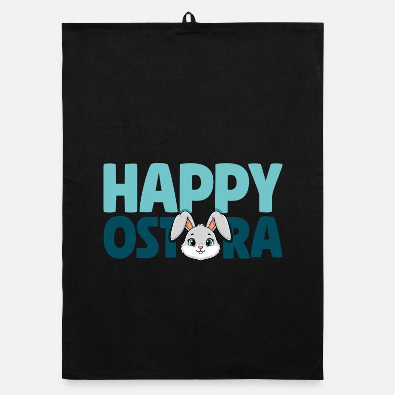 Happy Ostara Rabbit Bunny Easter Ostara Organic dish towel