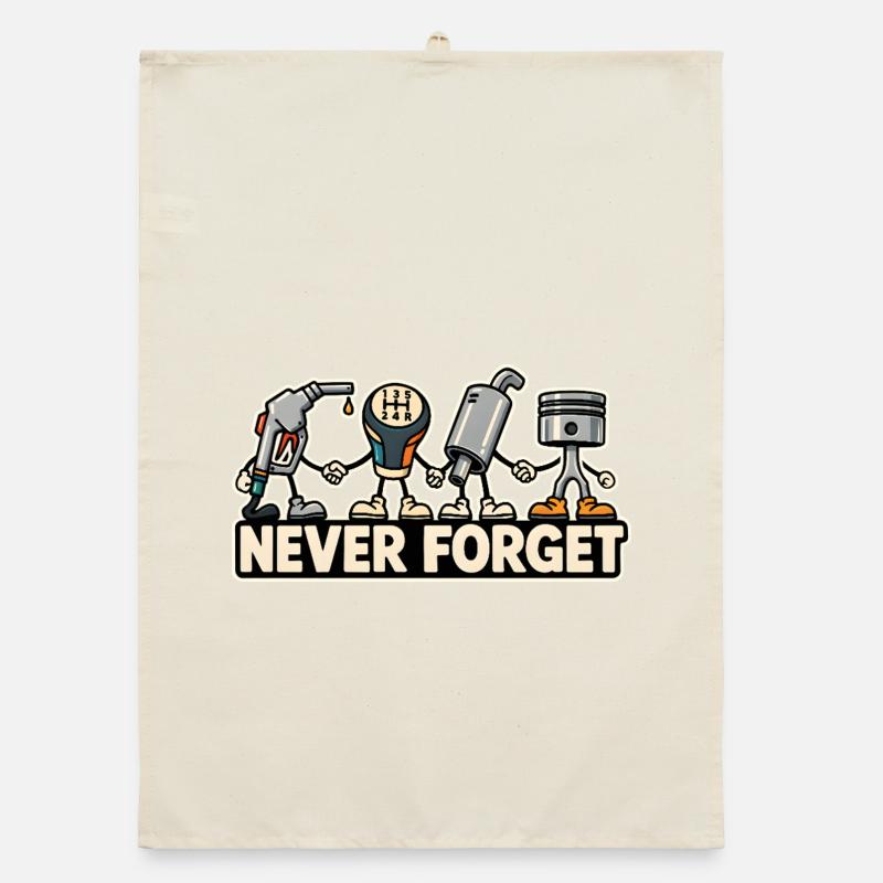 Never Forget – Combustion Engine Car Retro Design Organic dish towel