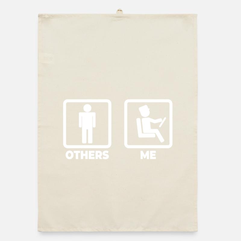 Bus Driver Stick Figures Organic dish towel