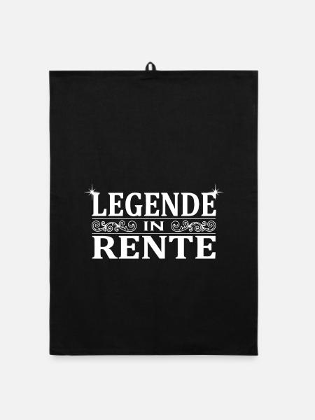 Legende in Rente Ornament - Organic Geschirrtuch - Schwarz - Vorne