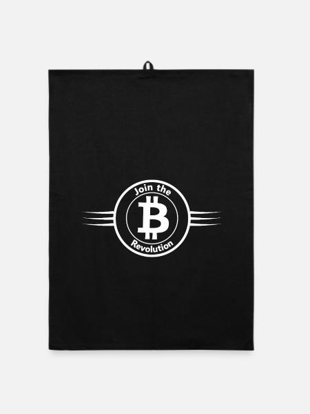 Bitcoin Revolution Flügel Logo - Organic Geschirrtuch - Schwarz - Vorne