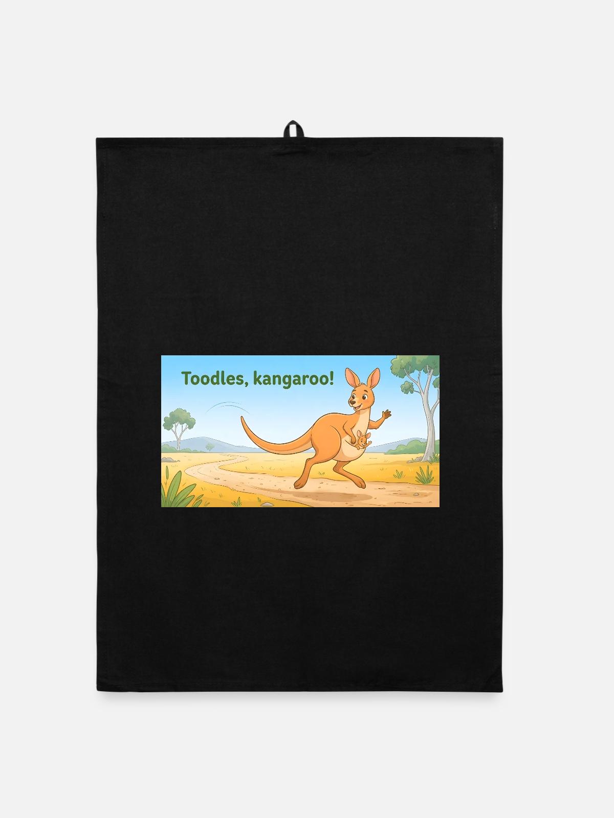 TOODLES KANGAROO - Organic Geschirrtuch - Schwarz - Vorne