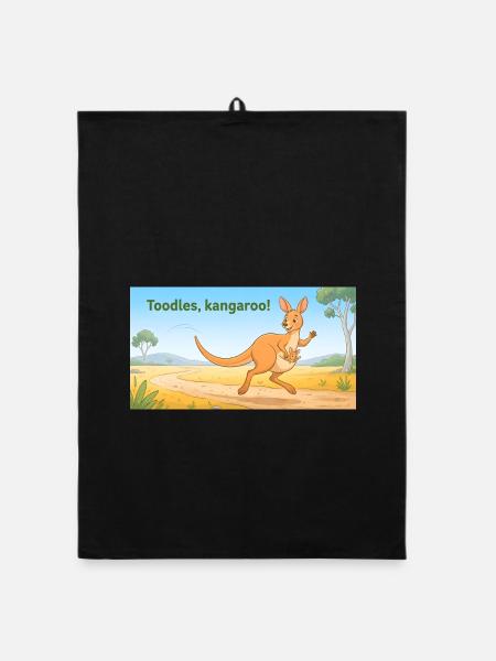 TOODLES KANGAROO - Organic Geschirrtuch - Schwarz - Vorne