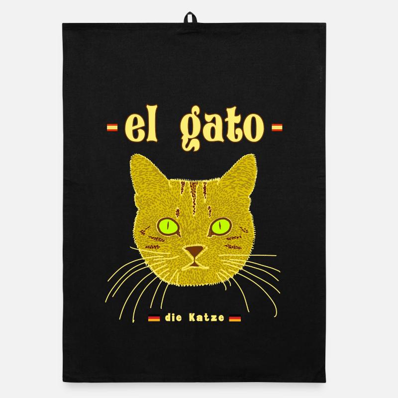 The cat in Spanish Organic dish towel