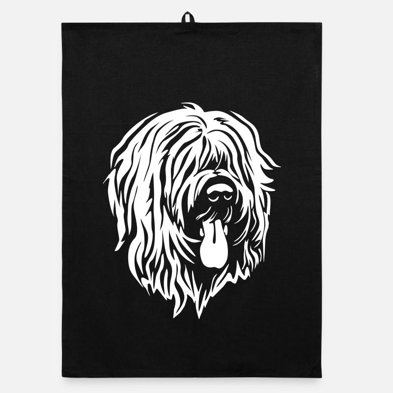 Briard Kopf "Black Edition" - Organic Geschirrtuch - Schwarz
