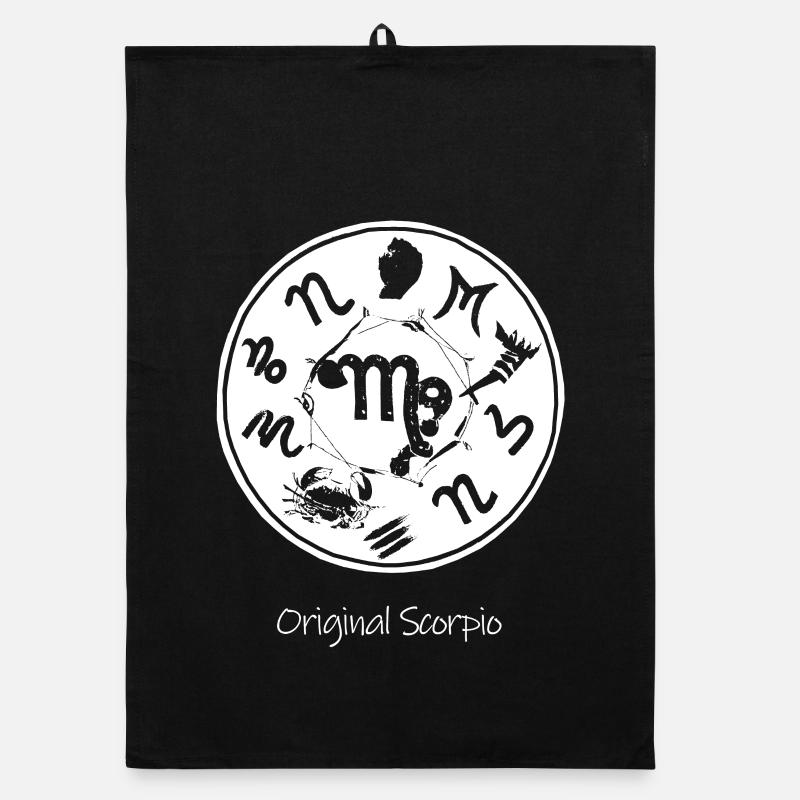 Zodiac sign Scorpio 001 white Organic dish towel