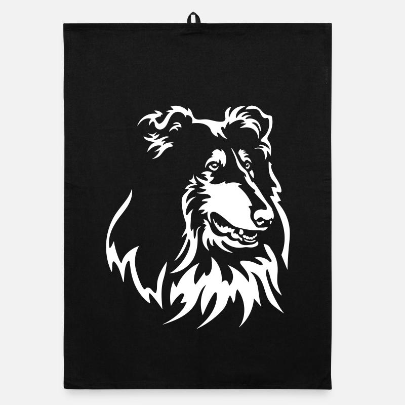 Collie Head « Black Edition » Torchon bio