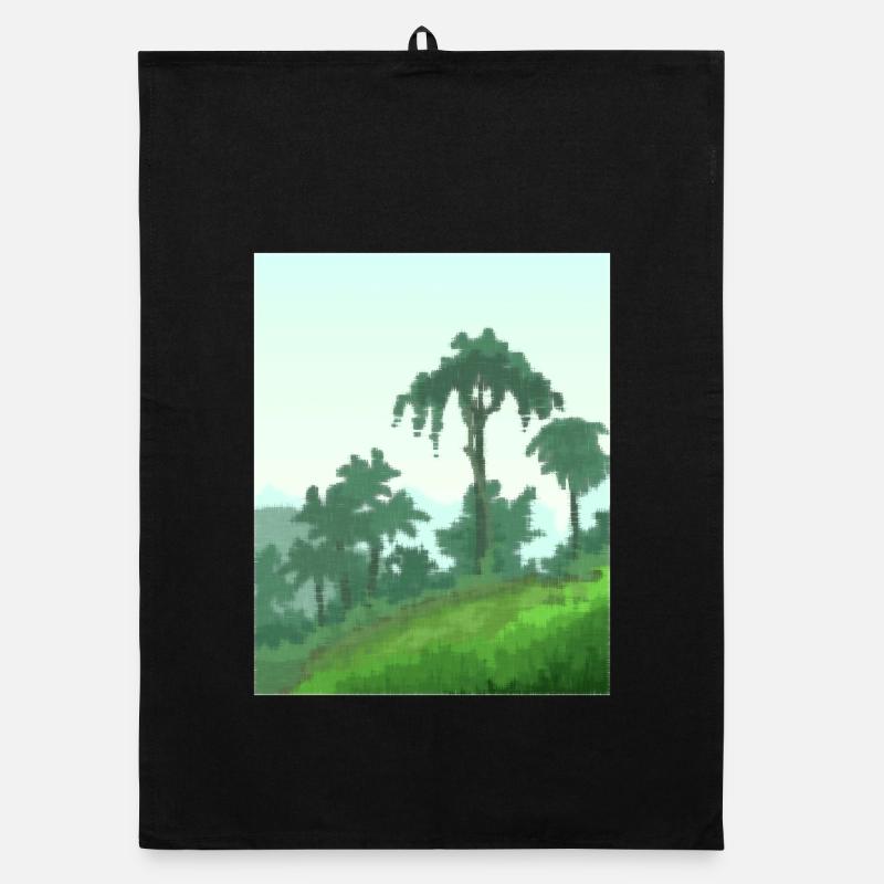 Palm trees on canvas Organic dish towel