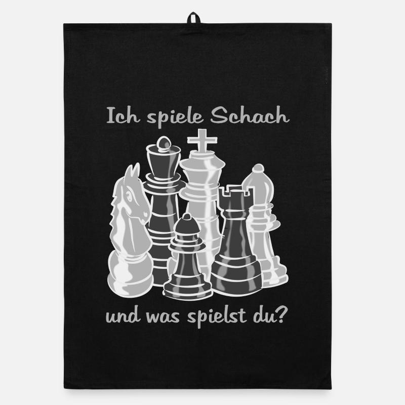 Schach figuren - Organic Geschirrtuch - Schwarz