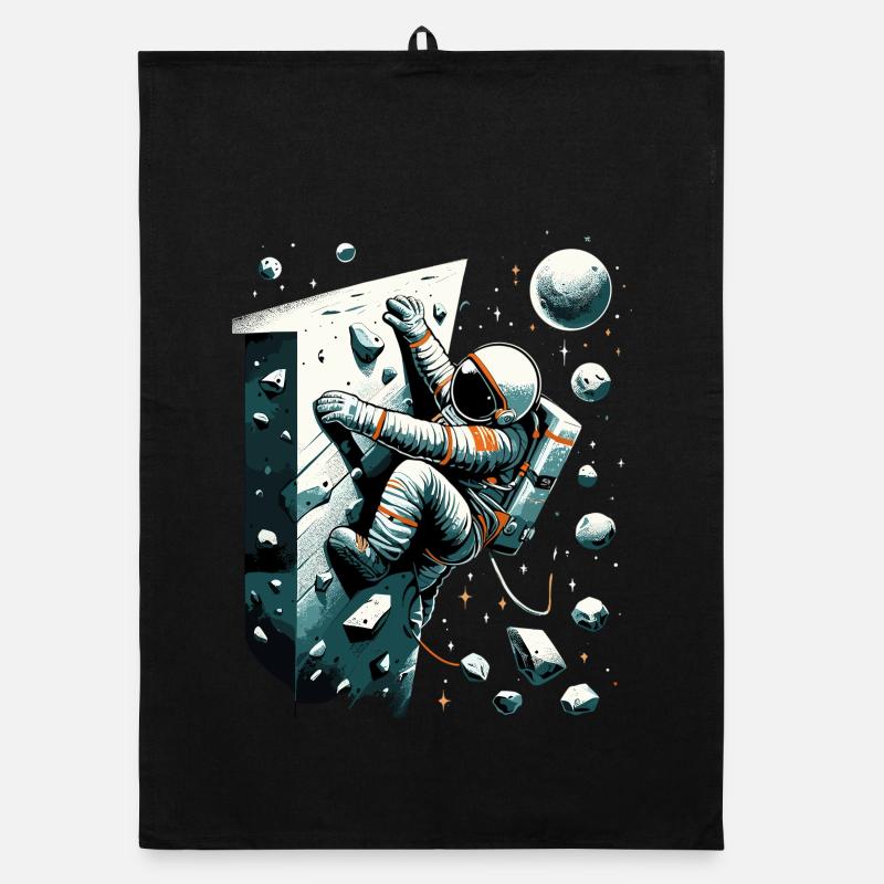 Bouldern Astronaut Raumfahrer Geschenk Organic Geschirrtuch