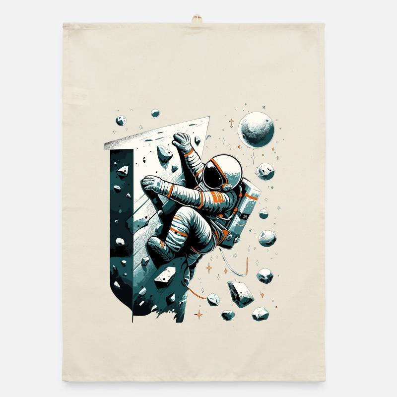 Bouldern Astronaut Raumfahrer Geschenk Organic Geschirrtuch