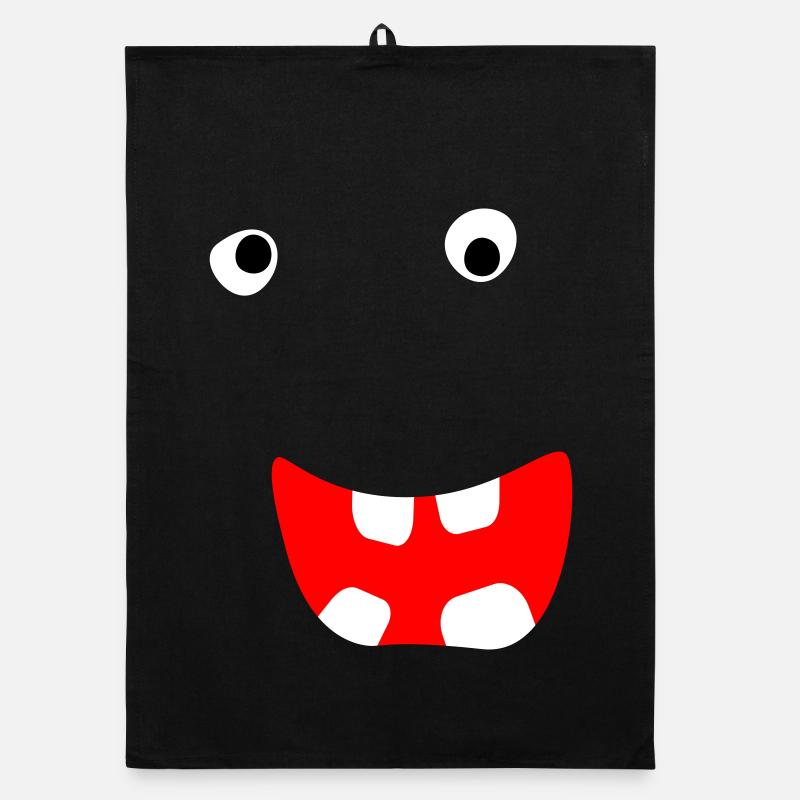 Monster Halloween Comic gruselig Gesicht cool Face Organic Geschirrtuch