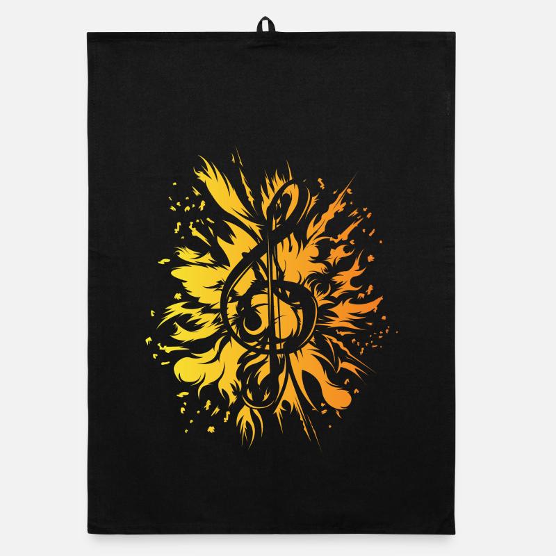 Music clef explosion colors icon logo Organic dish towel