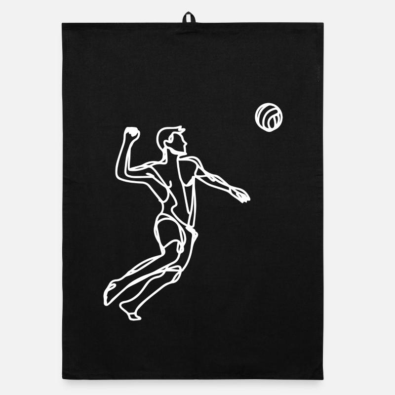 Beach Volleyball Sketch Organic dish towel