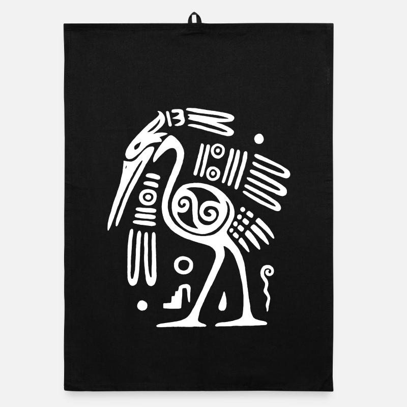 Oiseau totem blanc Torchon bio