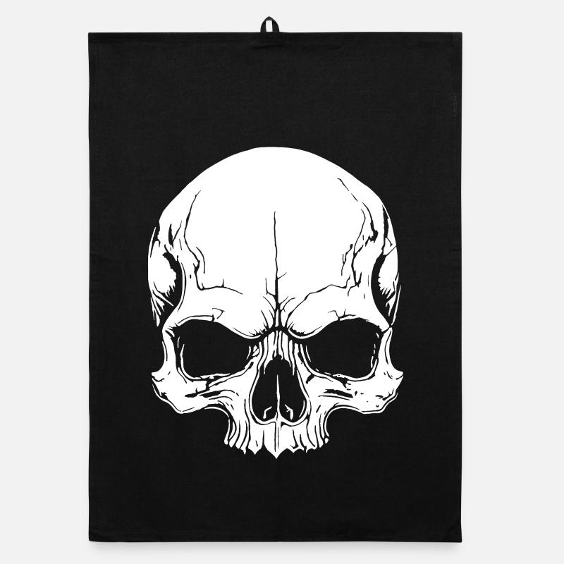Cool skull design Organic dish towel