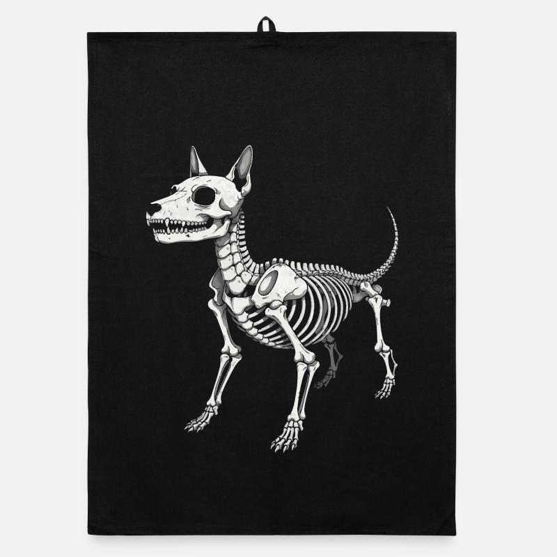 Anatomie des Skeletthundes Druck Organic Geschirrtuch