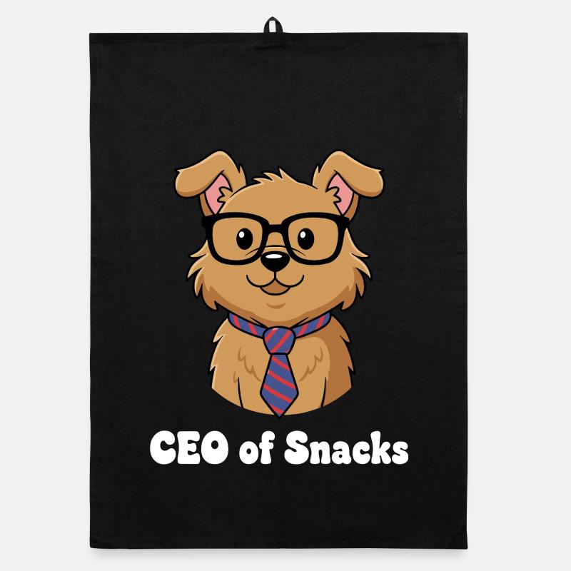 CEO of Snacks Hund mit Brille Organic Geschirrtuch