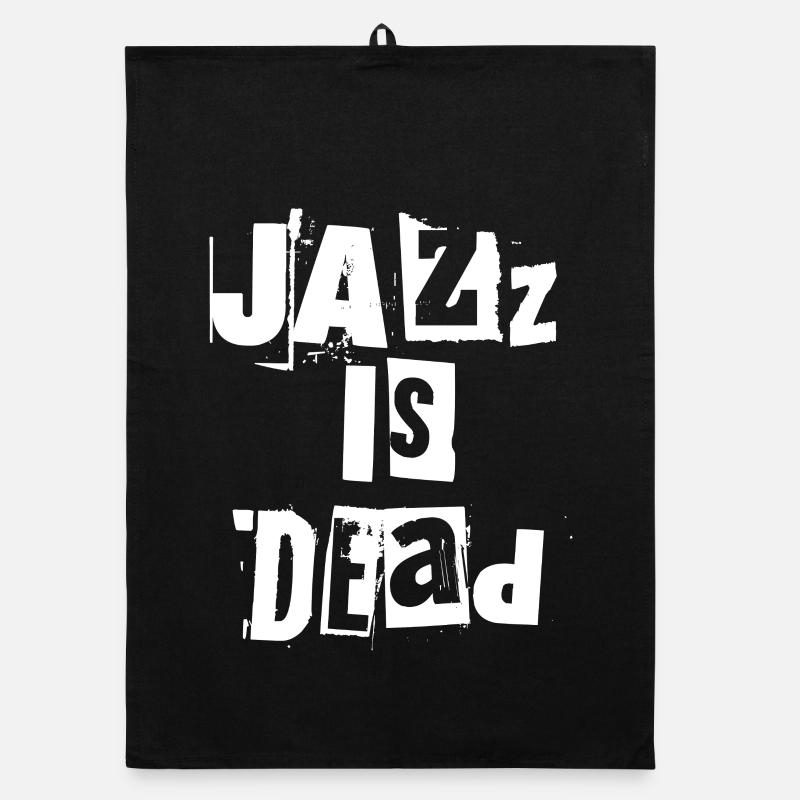 Jazz Is Dead Grunge Typography Organic dish towel