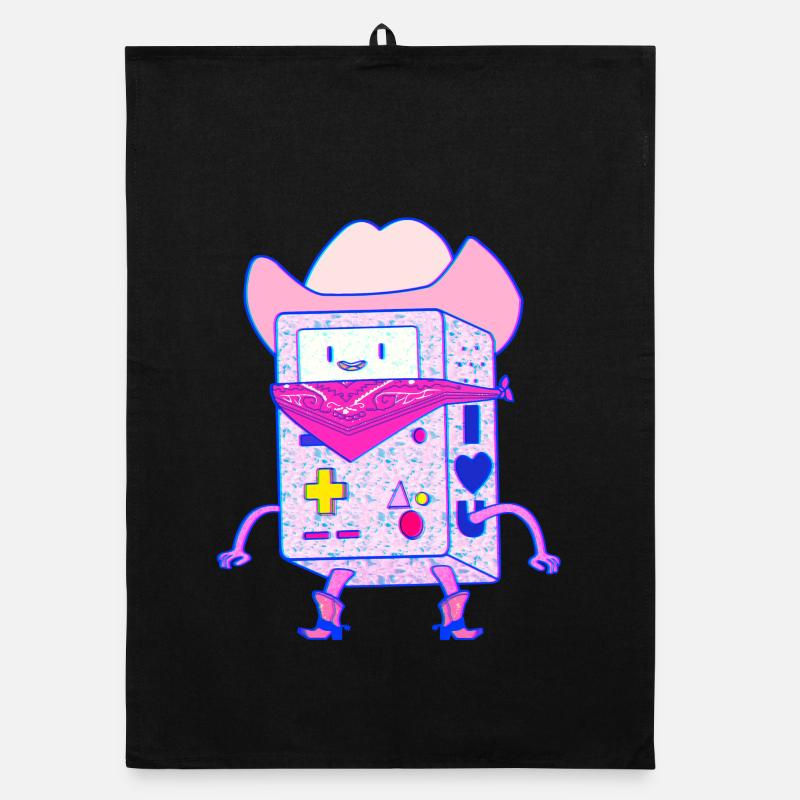 Cowboy Spielkonsole Neon Rosa Vaporwave Roboter Organic Geschirrtuch