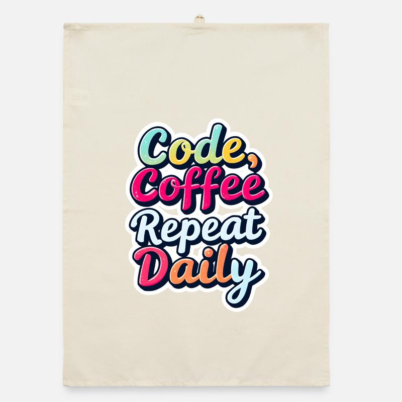 Code Schlaf Debug Wiederholungsprogramm Shirt Organic Geschirrtuch