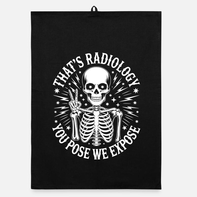 Skeleton Peace Radiology Logo Organic dish towel