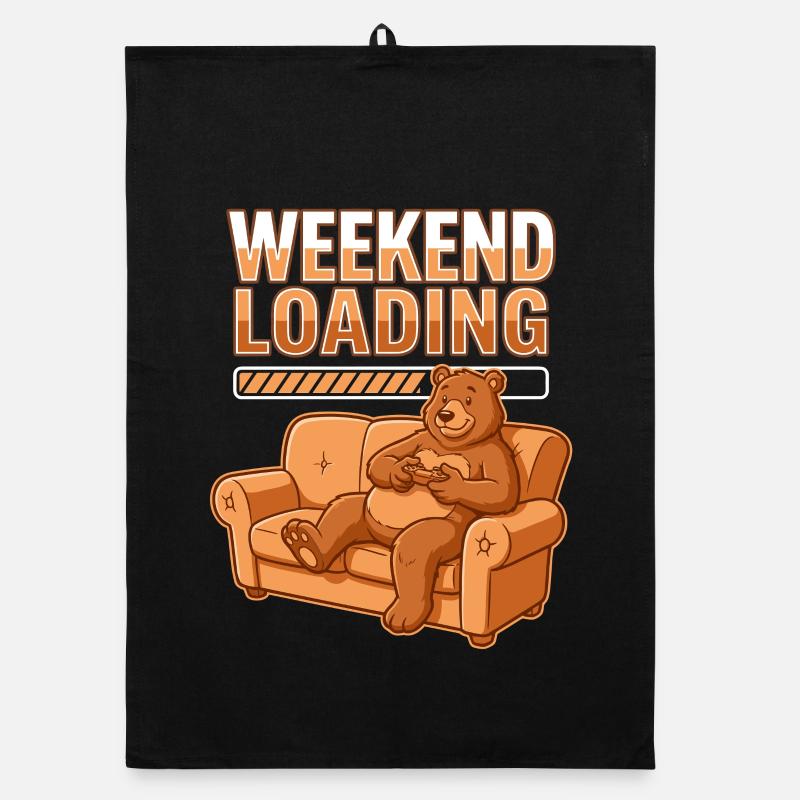 Weekend Charge: Bear on Sofa Organic dish towel