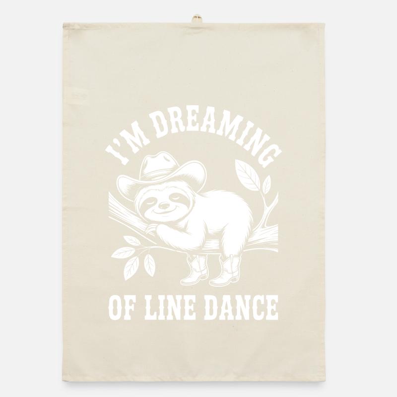 Sloth Cowboy Dancing Line Dance Organic dish towel