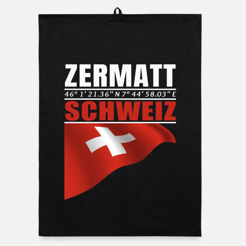 Zermatt - Organic Geschirrtuch - Schwarz