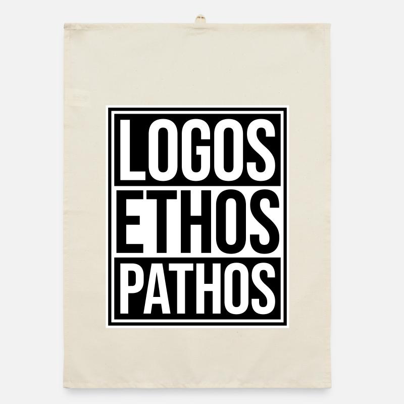 Logos Ethos Pathos Rhetoric Philosophy Student Organic dish towel
