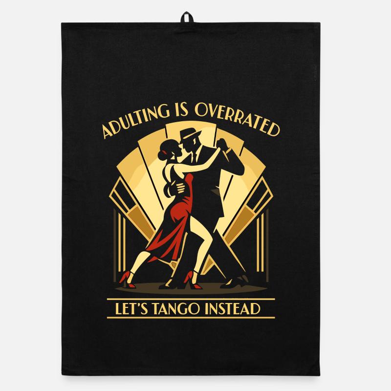 Tango Argentino Standardtanz Geschenk - Organic Geschirrtuch - Schwarz