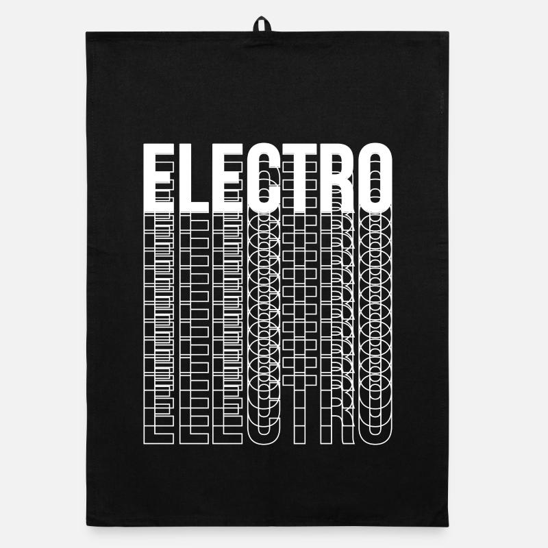 Electro music typography design logo Organic dish towel