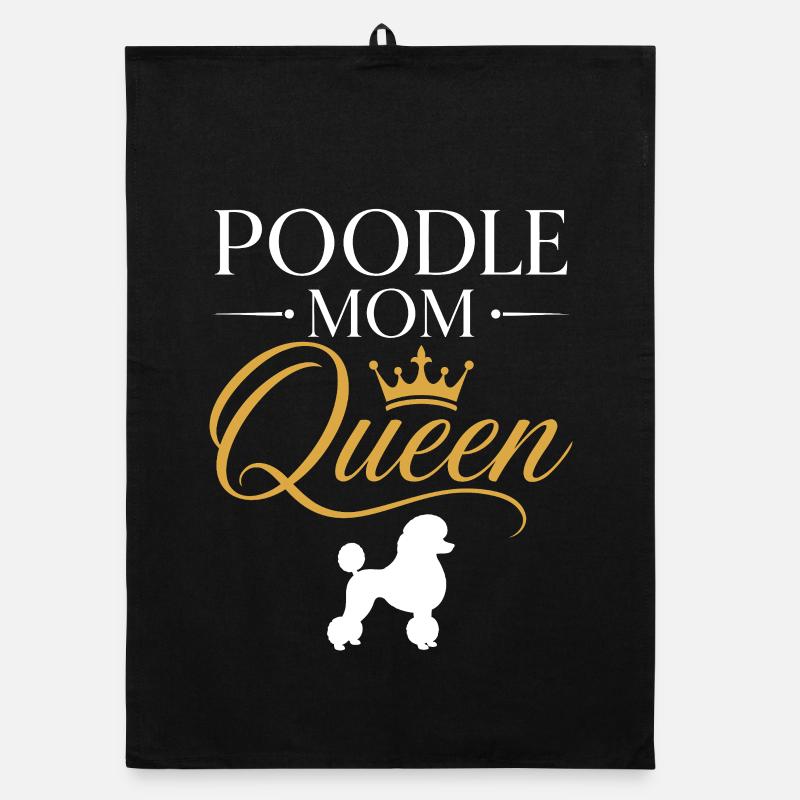 Poodle Queen Mom Crown Organic dish towel