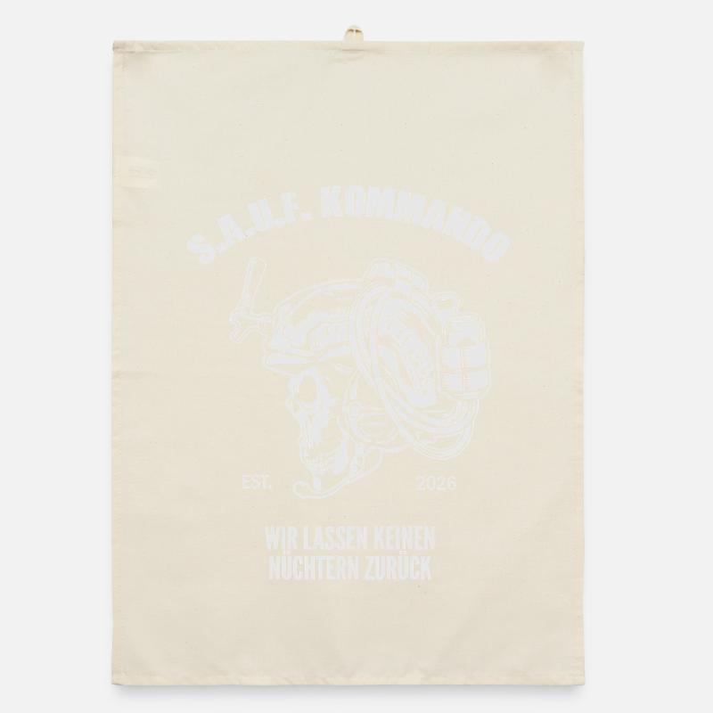 Sauf Kommando | Tactical Beer Skull Organic Geschirrtuch